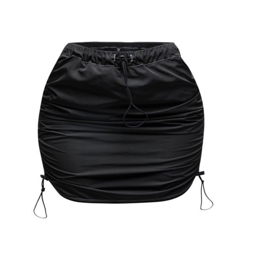 (A) Black Army Cargo Mini Skirt