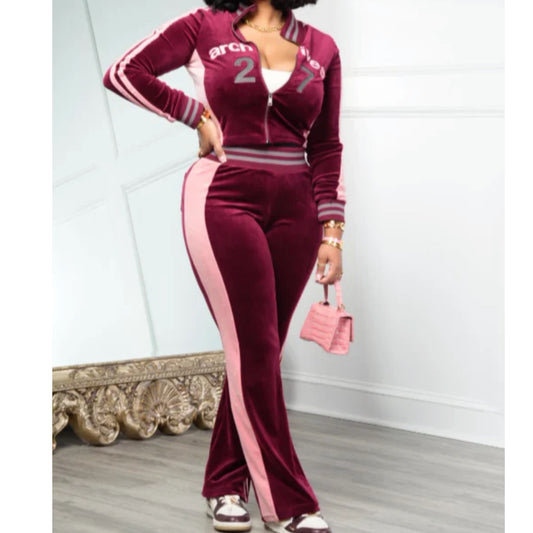 (A8) Retro 80’s Set (Burgundy)