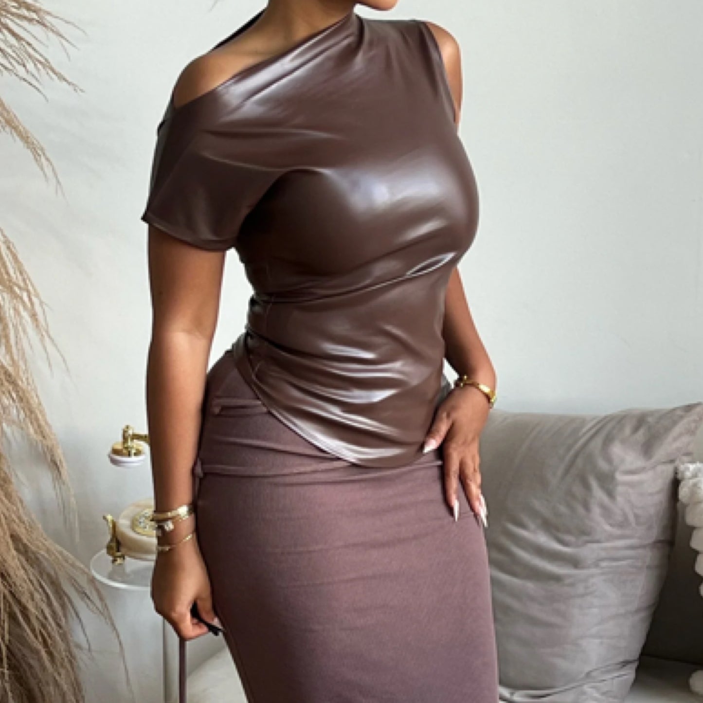 Tokyo Faux Leather Top