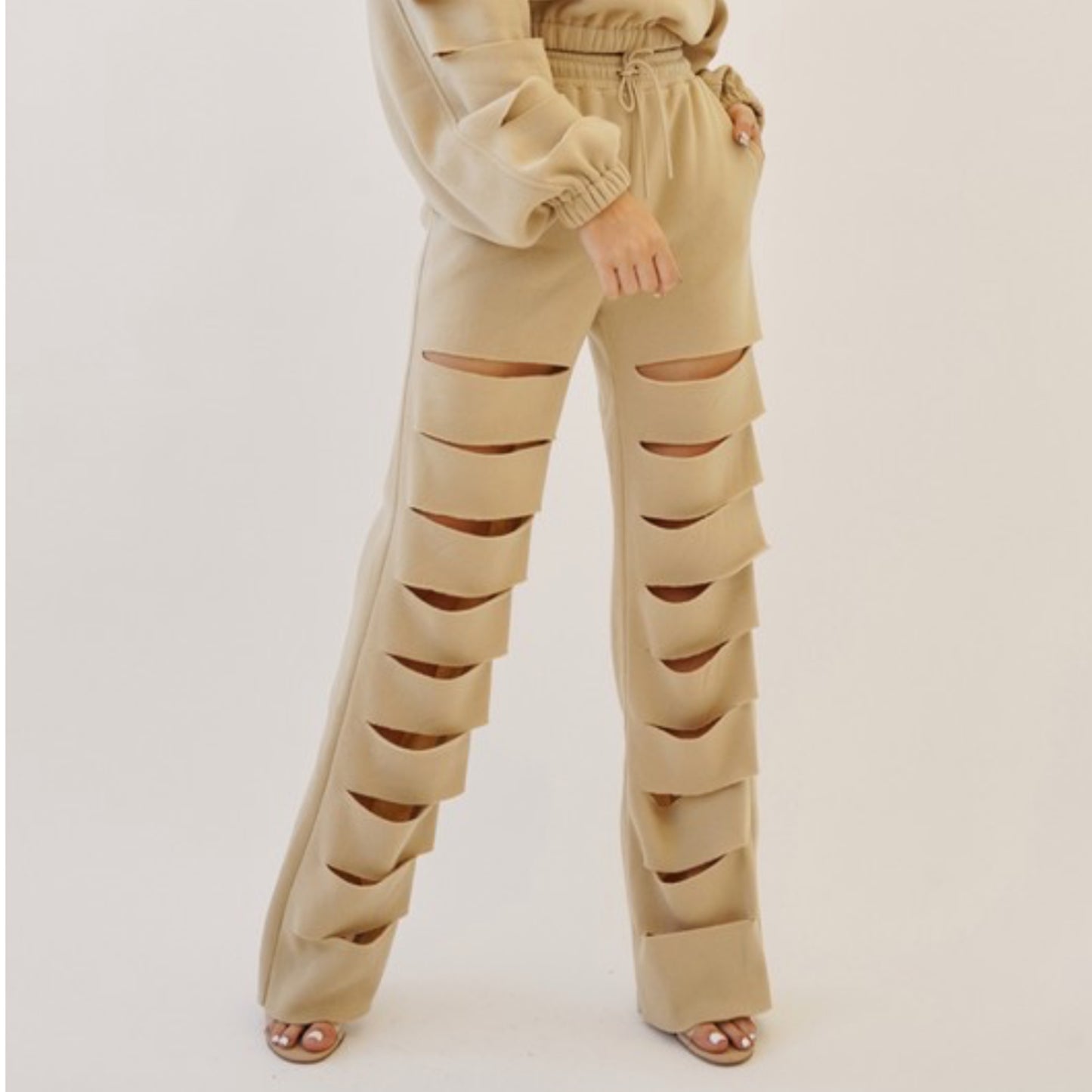 Stormi Slit Joggers Sand