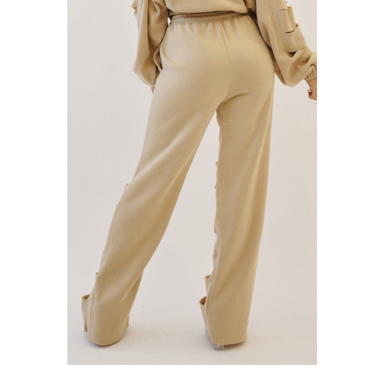 Stormi Slit Joggers Sand